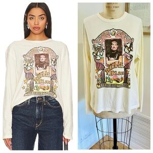 NWT DAYDREAMER Willie Nelson Red Headed Stranger Frame Crew Long-Sleeve Tee, S
